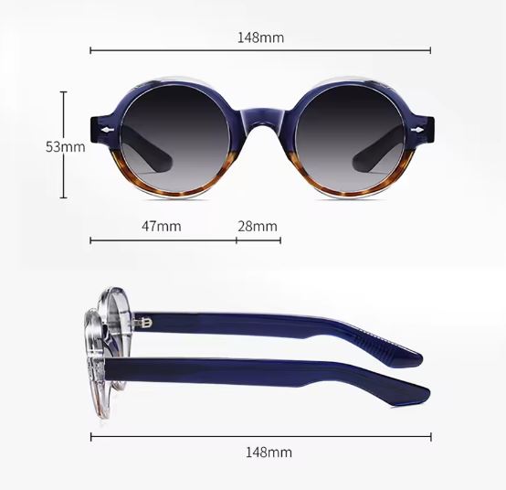 GCV ORBÉLLE BLUE TORTOISESHELL™ – Premium Round Cat Eye Sunglasses with Patented Acetate Frame