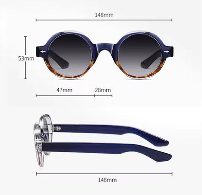 GCV ORBÉLLE BLUE TORTOISESHELL™ – Premium Round Cat Eye Sunglasses with Patented Acetate Frame