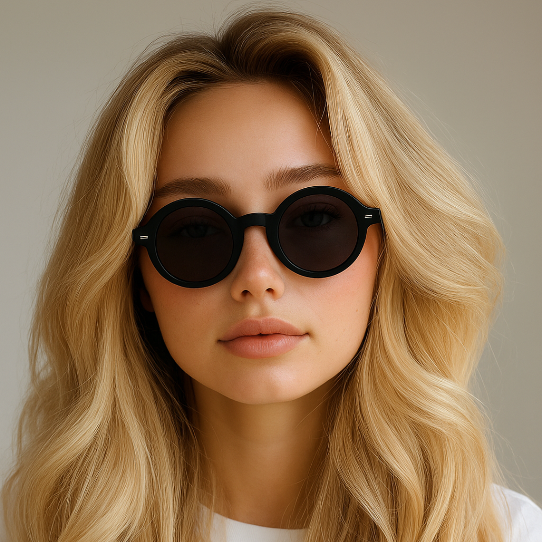 GCV ORBÉLLE BLACK™ – Premium Round Cat Eye Sunglasses with Patented Acetate Frame