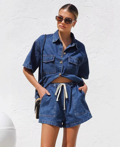 Indigo Denim Two Piece Set