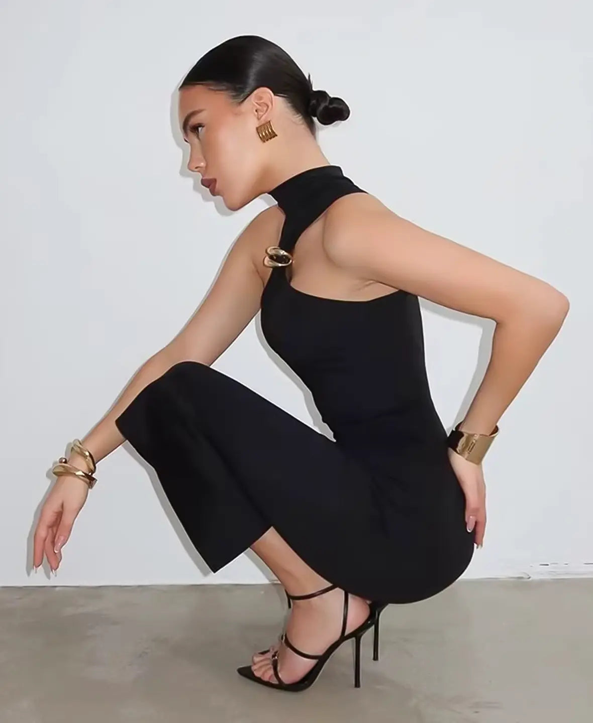 Nova Chic Ringed Bodycon Dress