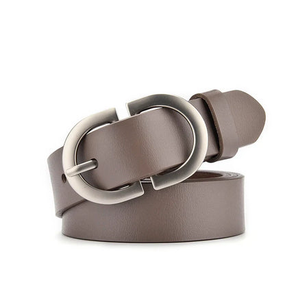 Oval Classy Buckle Leather Belt