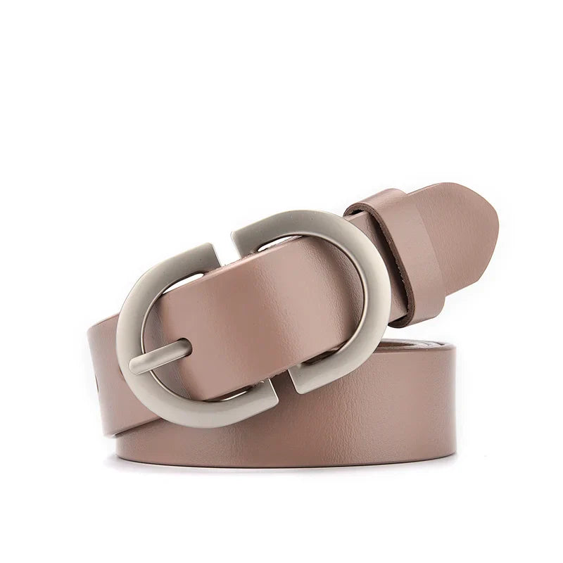 Oval Classy Buckle Leather Belt