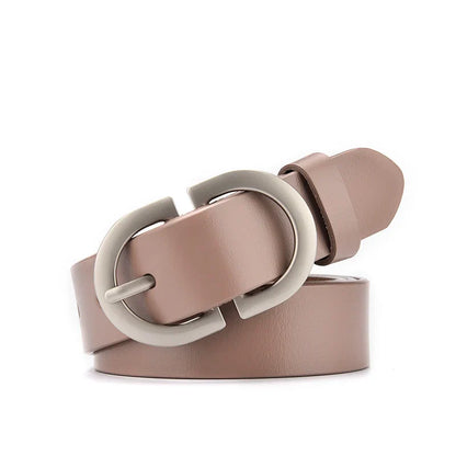 Oval Classy Buckle Leather Belt
