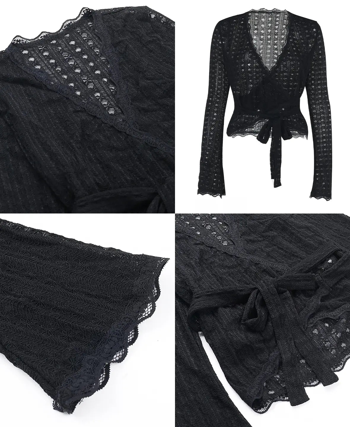 Sheer Wrap Lace Top