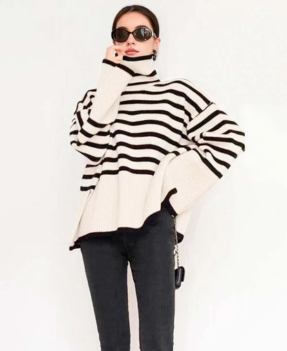 Striped Turtleneck Sweater