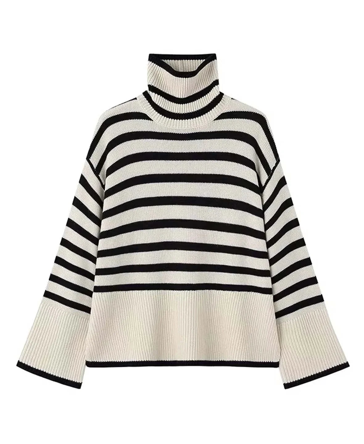 Striped Turtleneck Sweater