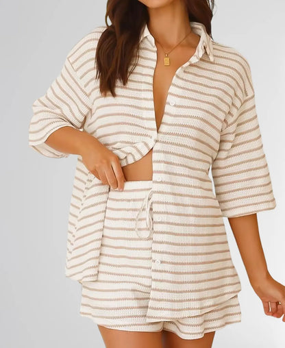 Striped Knit Two-piece Set