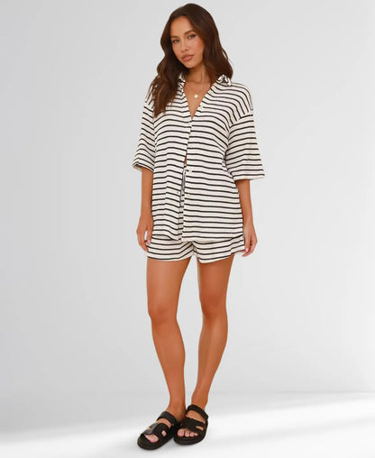 Striped Knit Two-piece Set
