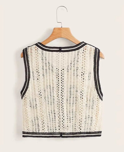Floral Crochet Vest