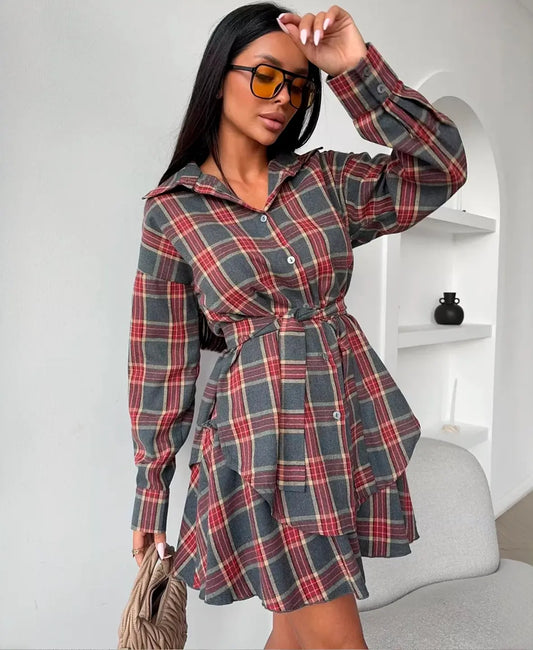 Trendy Plaid 2 Piece Set
