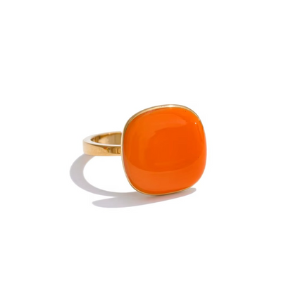 18K Gold Plated Enamel Adjustable Ring