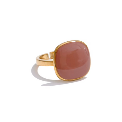 18K Gold Plated Enamel Adjustable Ring